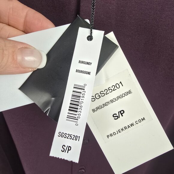 Projek Raw Burgundy Modern Fit Button Up Dress Shirt Size S - Picture 11 of 13